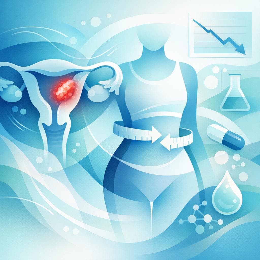 Medical illustration for PubMed 자료 기반 | 자궁내막암 초기 단계에서 원인 모를 체중 감소가 흔한 증상인가요? - Persly Health Information
