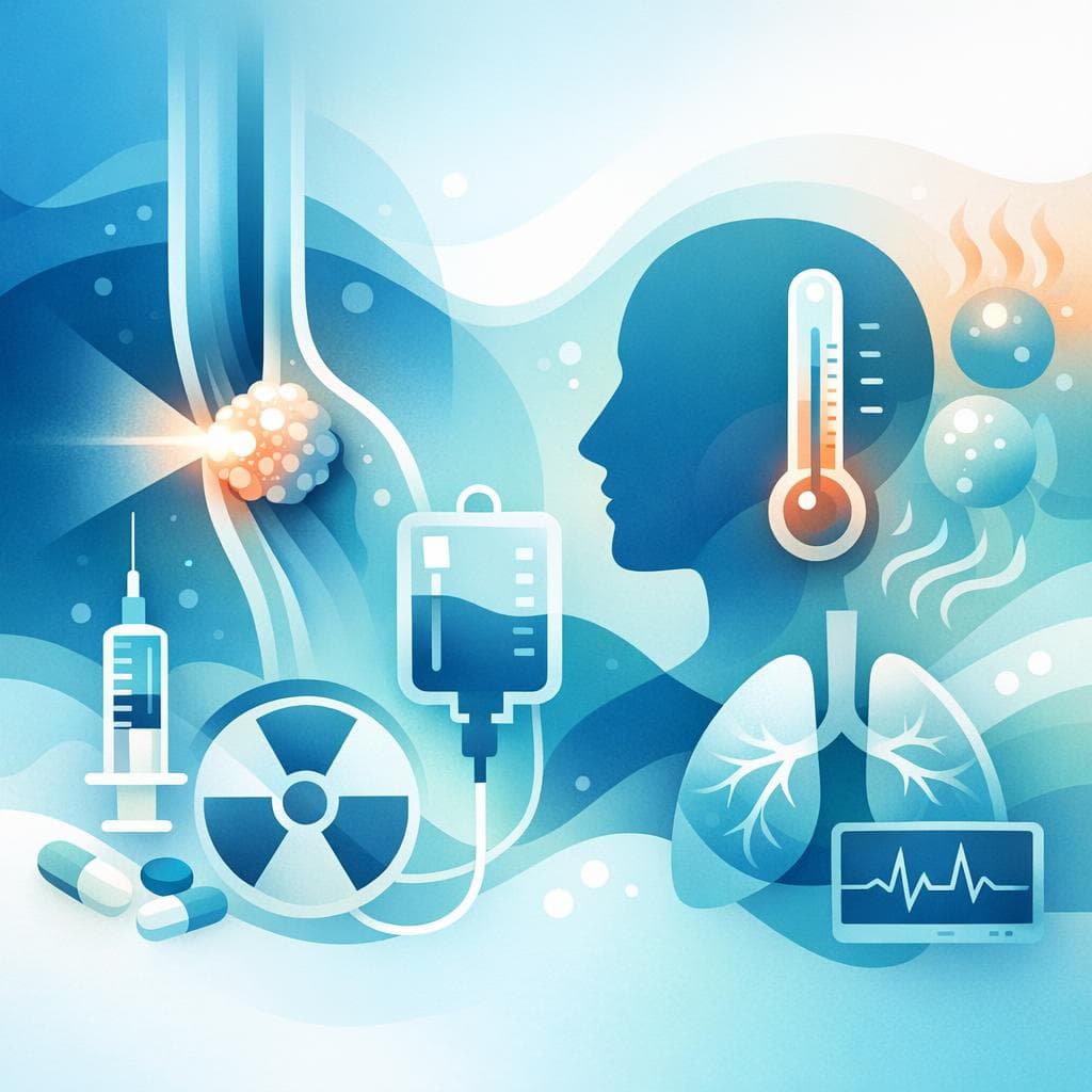 Medical illustration for Fever during esophageal cancer treatment: risks and care - Persly Health Information