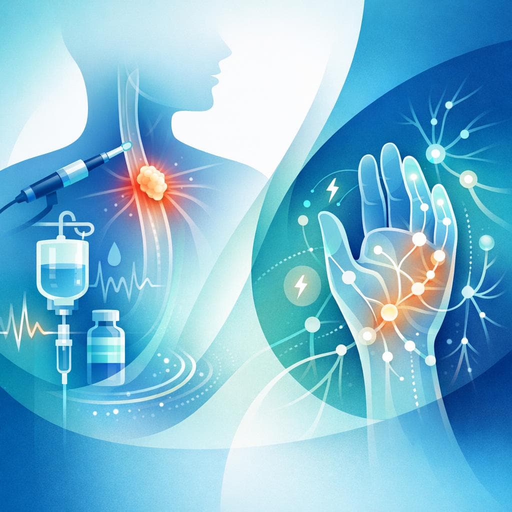 Medical illustration for Numbness after esophageal cancer treatment: causes and care - Persly Health Information