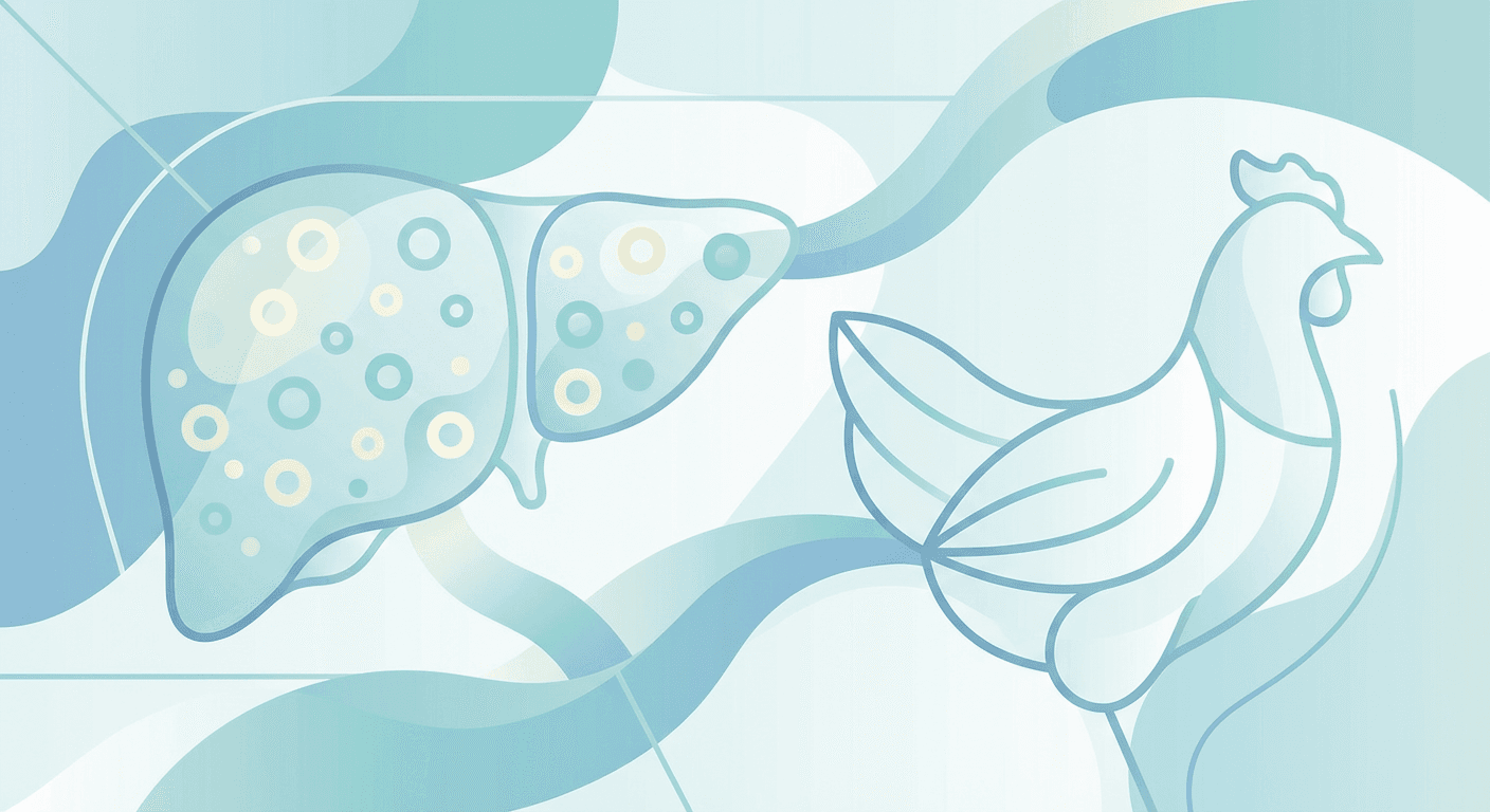 Medical illustration for PubMedの資料に基づく | 鶏肉ならいくら食べても脂肪肝のリスクは上がらないって本当ですか? - Persly Health Information