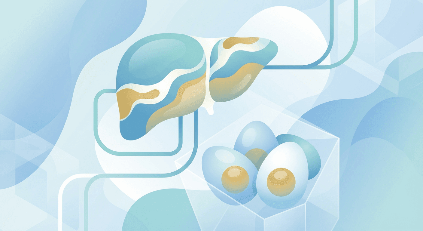 Medical illustration for Basado en NIH de EE.UU. | ¿Es cierto que las personas con hígado graso deben evitar los huevos porque empeoran la enfermedad? - Persly Health Information
