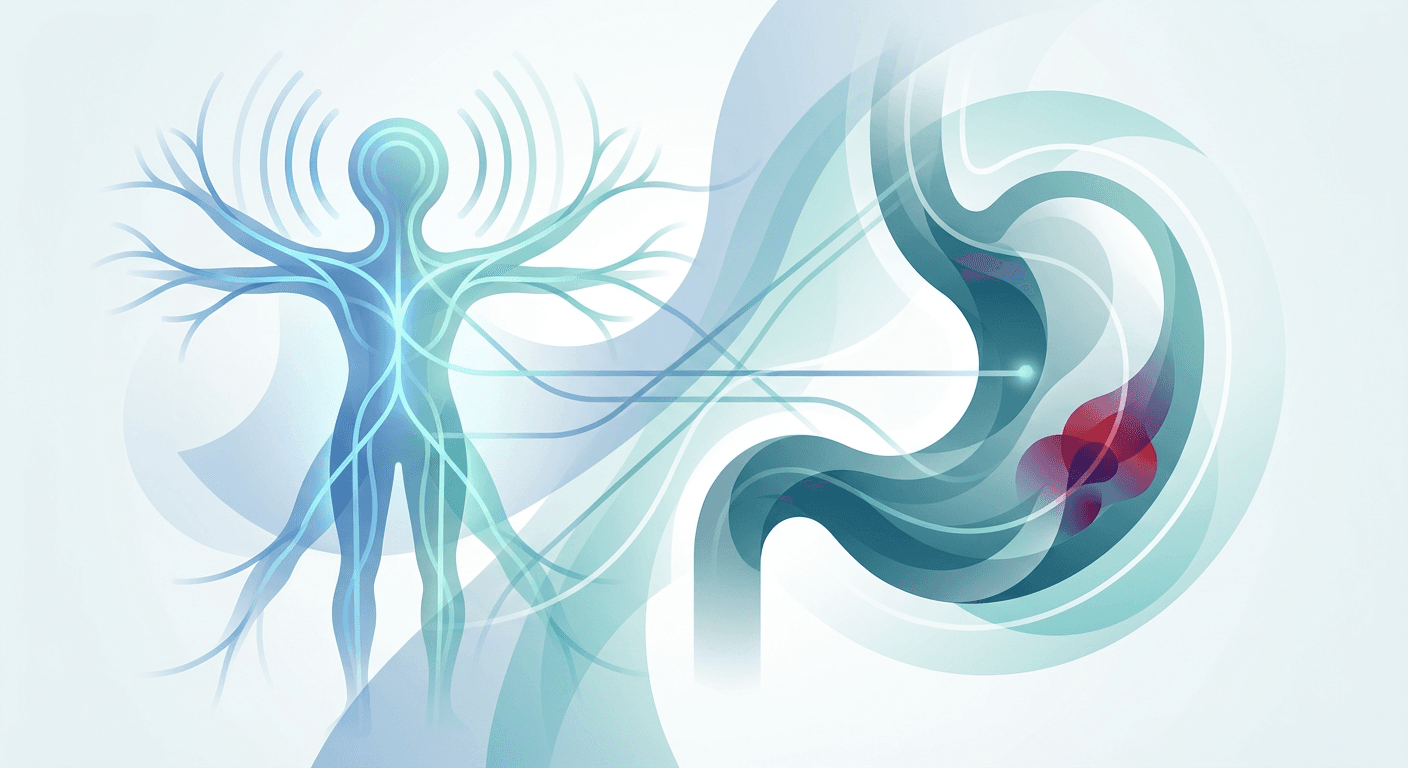 Medical illustration for Based on NIH | Can fibromyalgia cause blood in stool, or is this symptom more likely due to another underlying gastrointestinal condition? - Persly Health Information