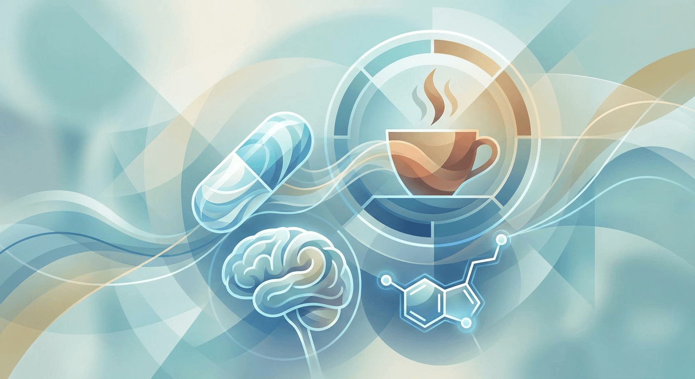 Medical illustration for Basado en OMS | ¿Puedo tomar café si estoy tomando fluoxetina, o existe alguna interacción con la cafeína? - Persly Health Information