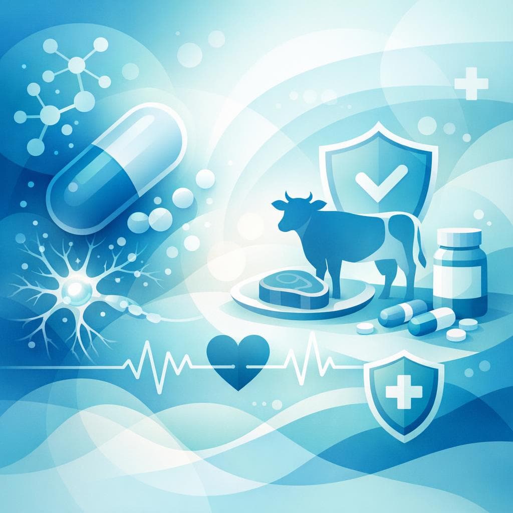 Medical illustration for 미국 NIH 자료 기반 | 가바펜틴을 매일 복용 중인데 소고기를 매일 섭취해도 약물 상호작용이나 안전성 문제는 없나요? - Persly Health Information