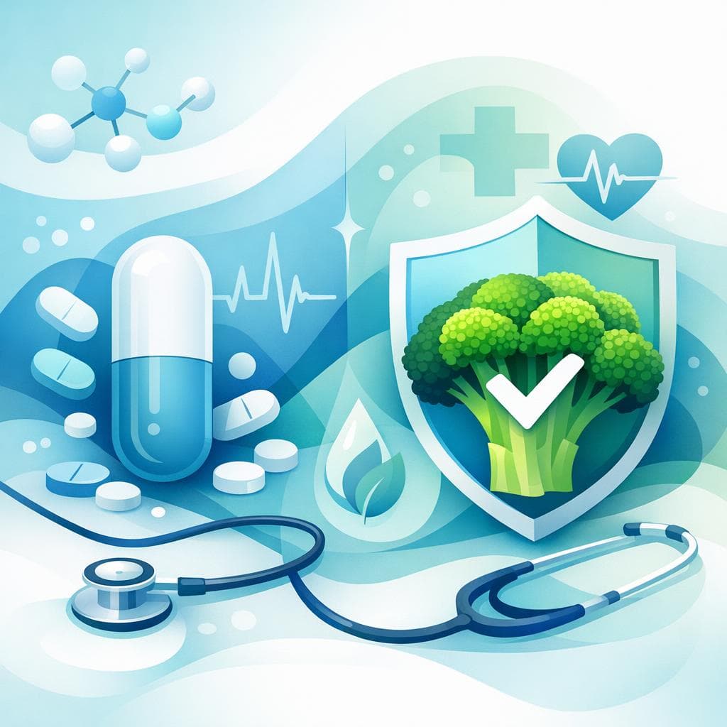 Medical illustration for Based on NIH | Is it safe to eat broccoli every day while taking gabapentin, or could daily broccoli consumption affect the medication’s effectiveness or side effects? - Persly Health Information