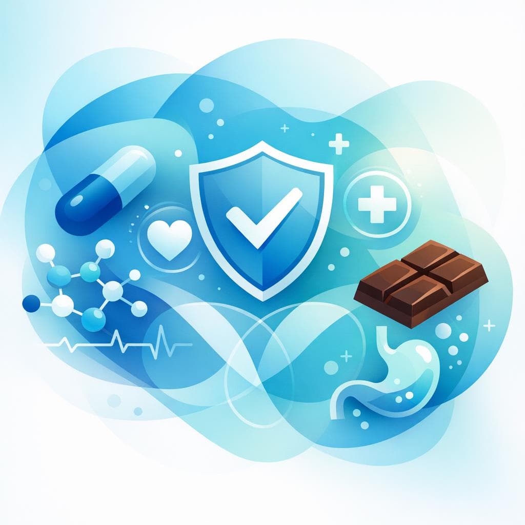 Medical illustration for Based on NIH | Is it safe to eat chocolate while taking gabapentin, or are there any known interactions that could affect its effectiveness or side effects? - Persly Health Information