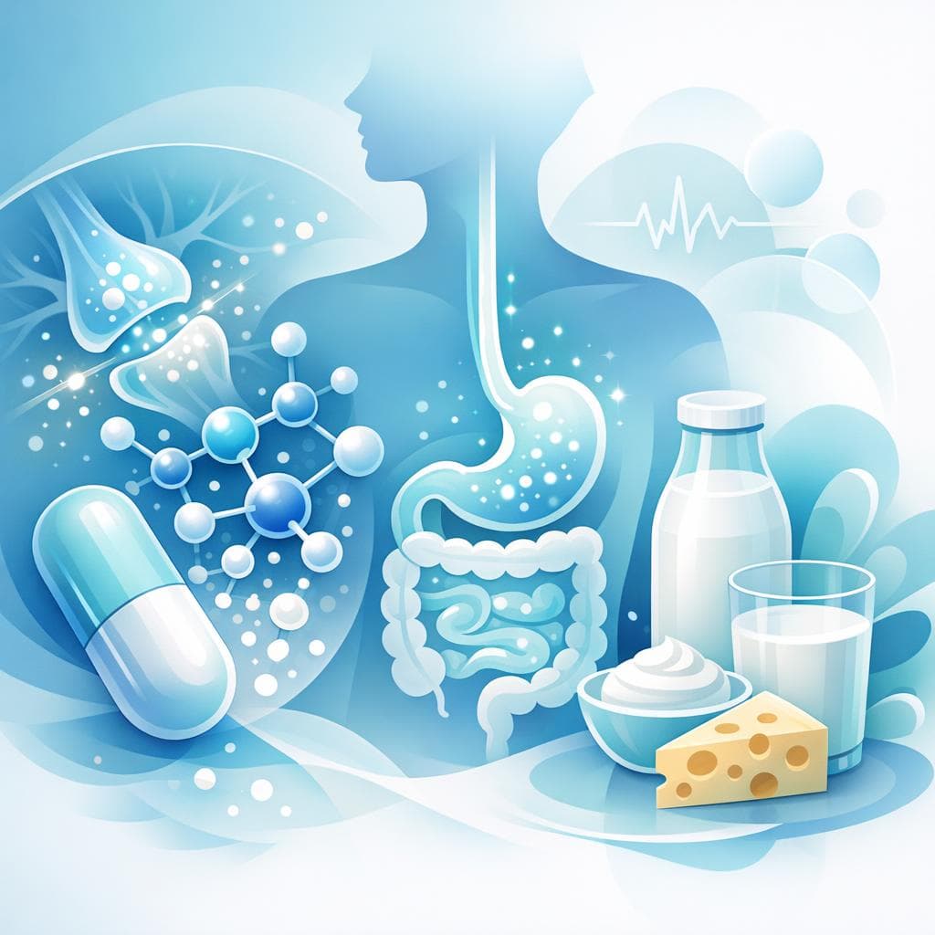 Medical illustration for Based on NIH | Does consuming dairy products soon after taking gabapentin affect its absorption or effectiveness? - Persly Health Information