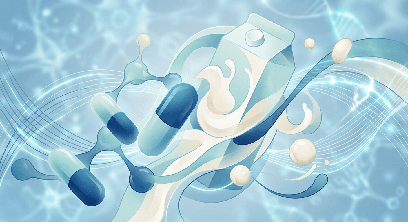 Medical illustration for ¿Puedo tomar gabapentina con leche o productos lácteos, o estos afectan su absorción o eficacia? - Persly Health Information