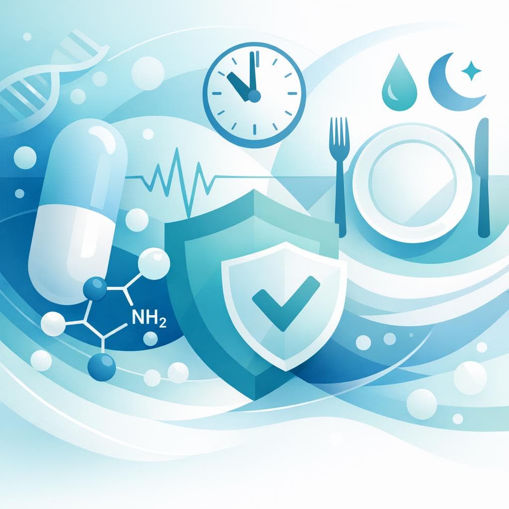 Medical illustration for Based on NIH | Is gabapentin safe to take during fasting, and does taking it on an empty stomach affect its absorption or increase side effects? - Persly Health Information
