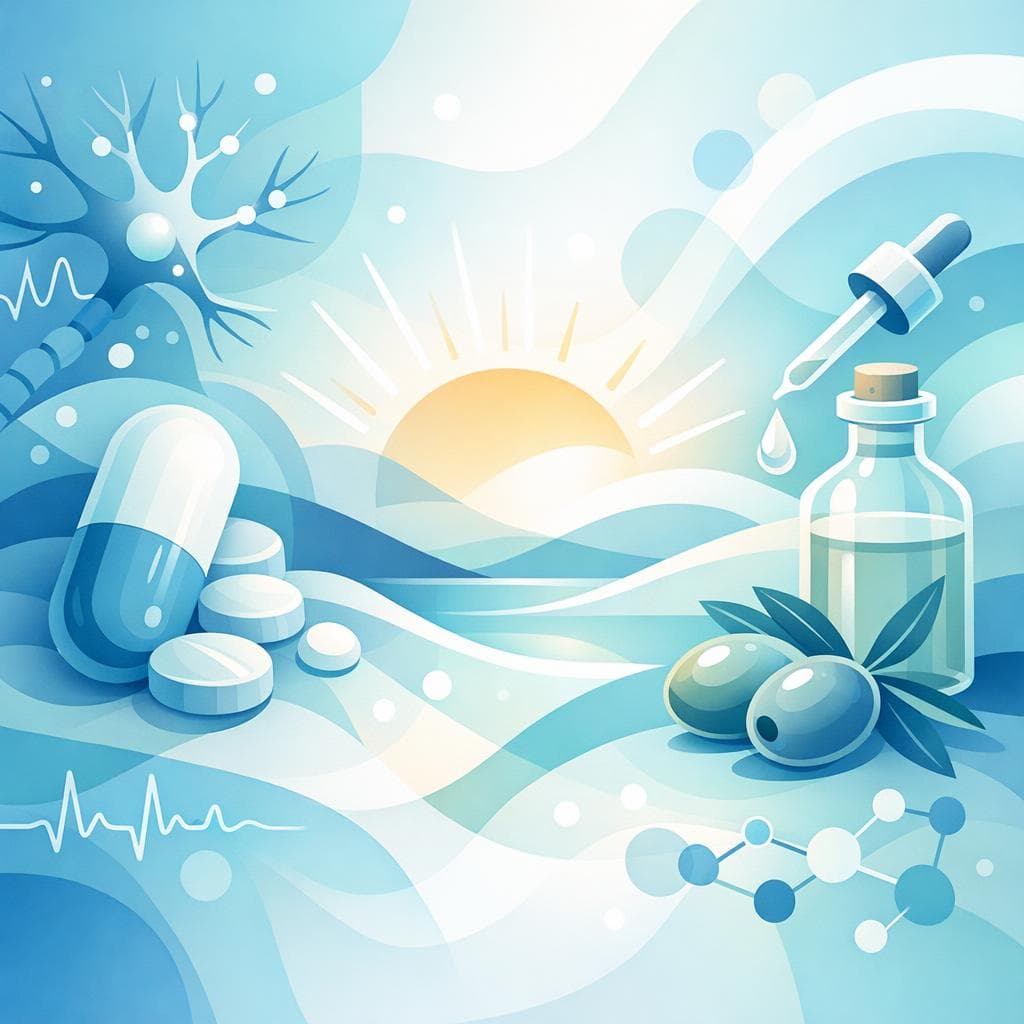 Medical illustration for 미국 NIH 자료 기반 | 가바펜틴을 아침에 올리브 오일과 함께 복용하면 약효가 더 좋아지거나 흡수가 향상된다는 말이 사실인가요? - Persly Health Information