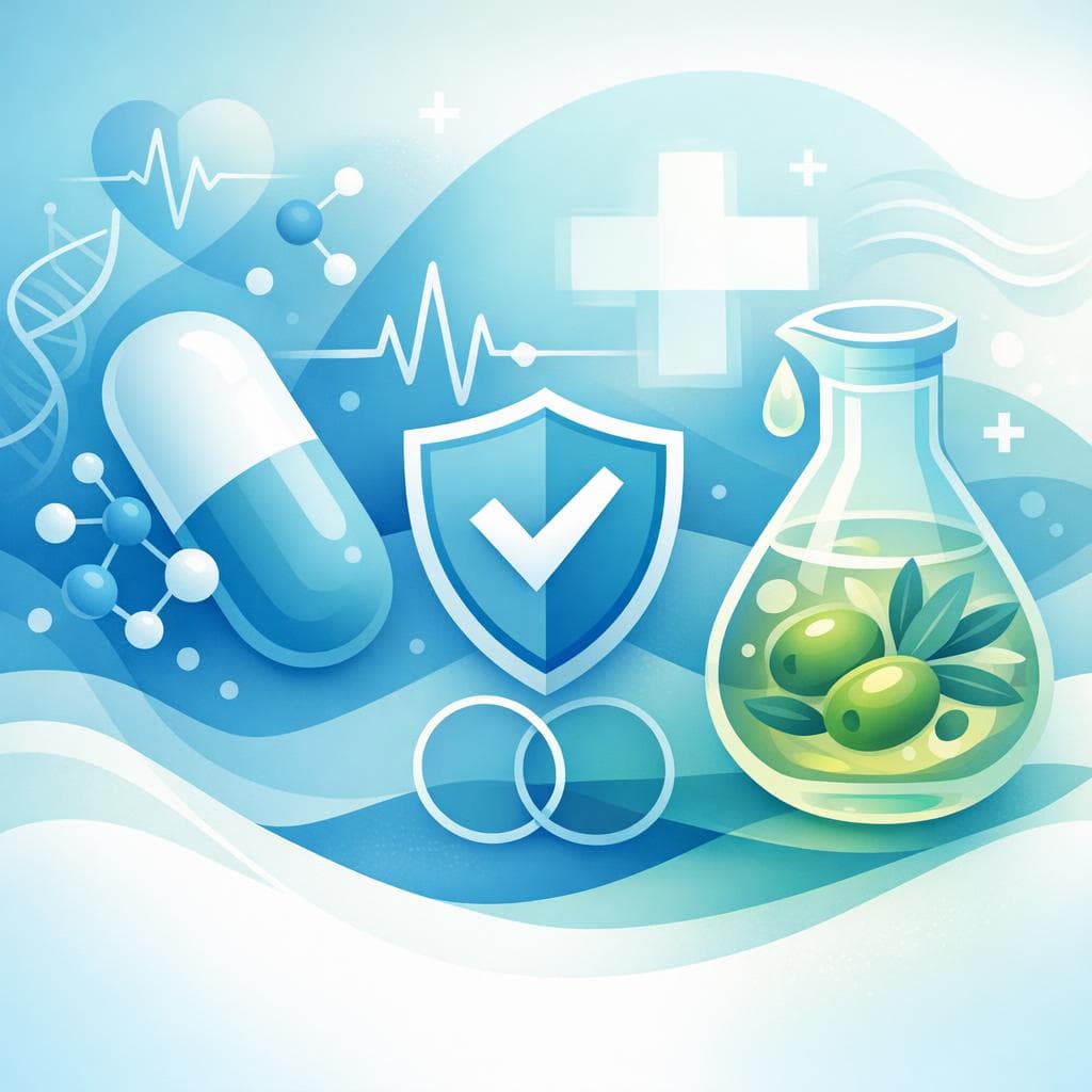 Medical illustration for 미국 NIH 자료 기반 | 가바펜틴 복용 중 올리브 오일과 함께 섭취해도 약물 상호작용이나 안전성 문제 없이 괜찮은가요? - Persly Health Information