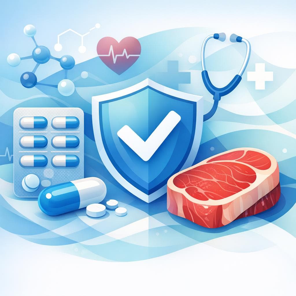 Medical illustration for Based on NIH | Is it safe to eat red meat every day while taking gabapentin, or could this affect the medication’s effectiveness or side effects? - Persly Health Information