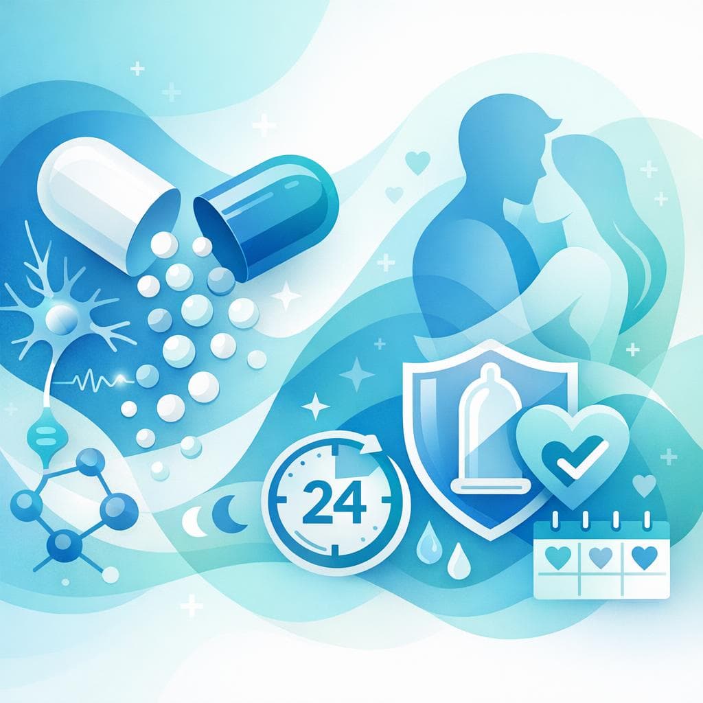 Medical illustration for 미국 NIH 자료 기반 | 가바펜틴을 매일 복용할 때 성생활에 안전한지, 성욕 저하·발기부전·사정 장애 등 성기능 부작용이 실제로 보고되었는지 사실을 확인해 주세요. - Persly Health Information