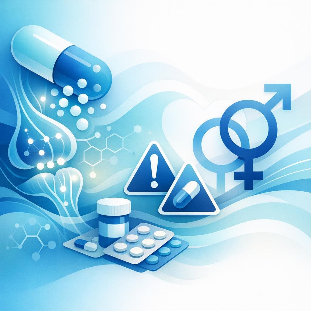 Medical illustration for 미국 NIH 자료 기반 | 가바펜틴 복용 시 성별(남녀)에 따른 용량 조절이나 주의해야 할 점이 있나요? - Persly Health Information