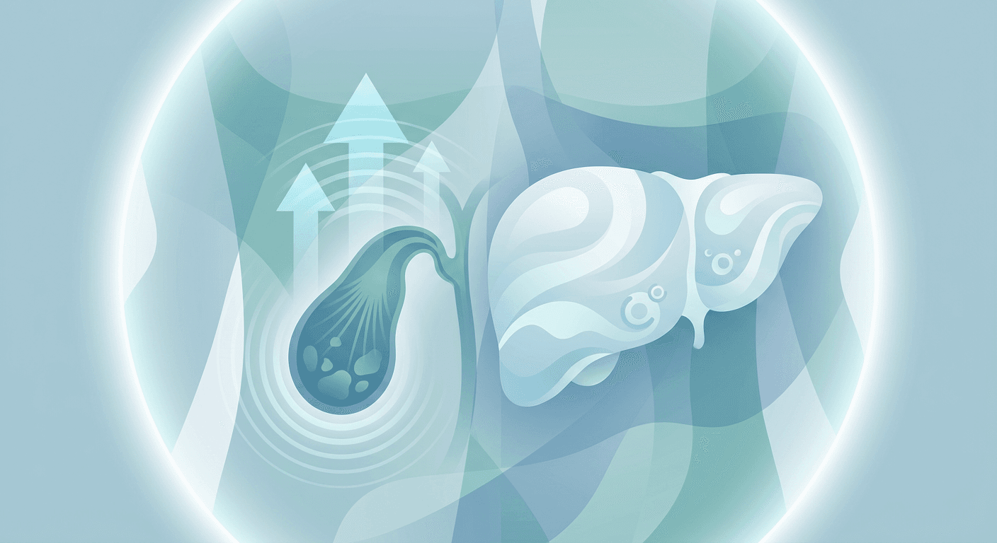 Medical illustration for PubMedの資料に基づく | 胆嚢癌の患者で肝酵素が上昇した場合、AST/ALT、ALP、γ-GTP、ビリルビンの上昇パターンは胆道閉塞や肝浸潤の鑑別にどう役立ち、次に行うべき画像検査や治療方針の判断にどのように反映されますか? - Persly Health Information