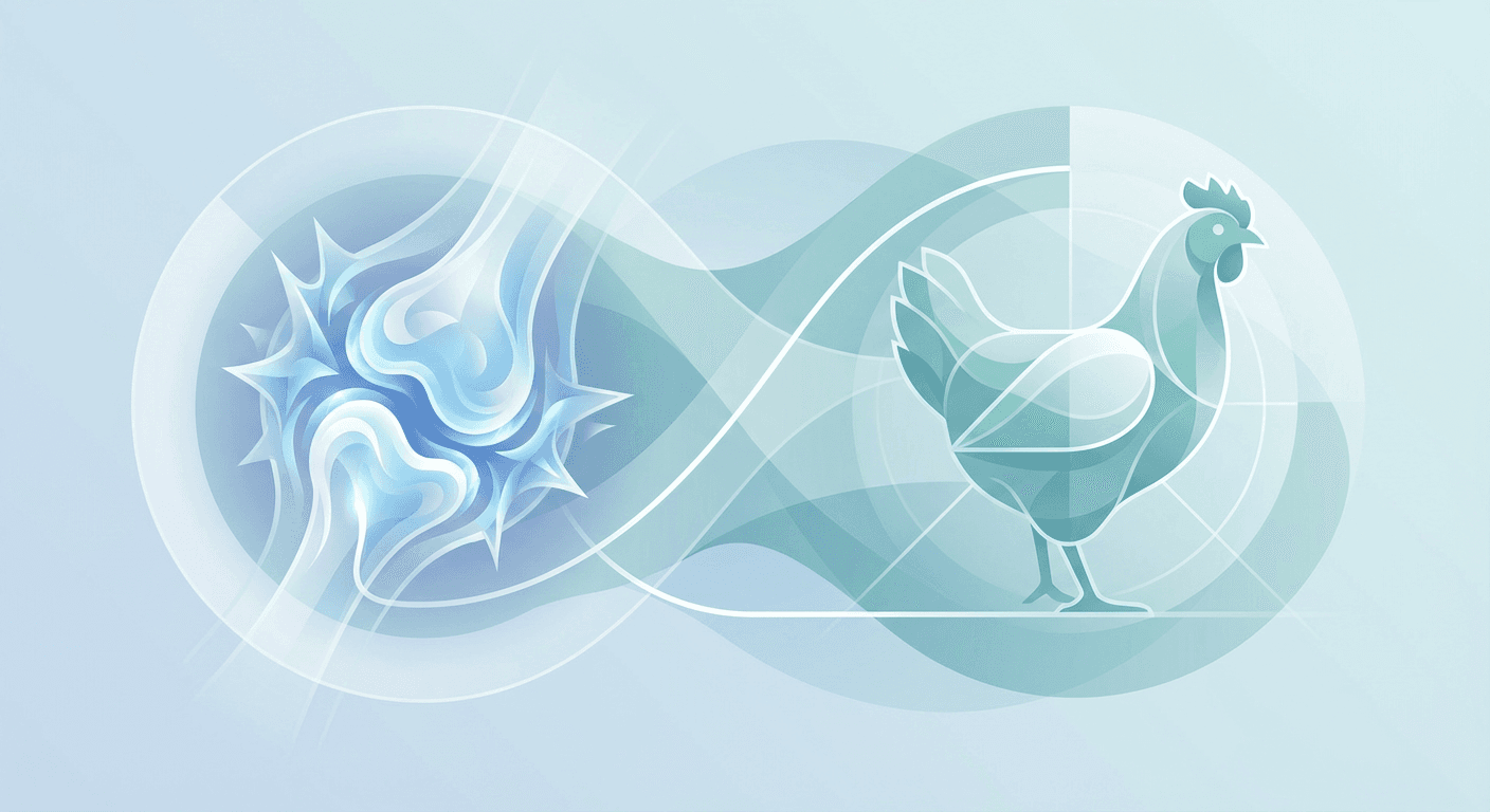 Medical illustration for Basado en NIH de EE.UU. | ¿Es cierto que comer pollo puede desencadenar ataques de gota debido a su contenido de purinas? - Persly Health Information