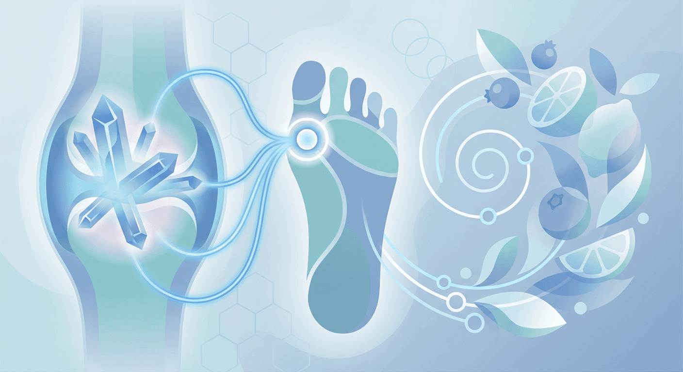 Medical illustration for PubMedの資料に基づく | 痛風の人は果物を食べると尿酸値が上がるので控えるべきだというのは本当ですか? - Persly Health Information