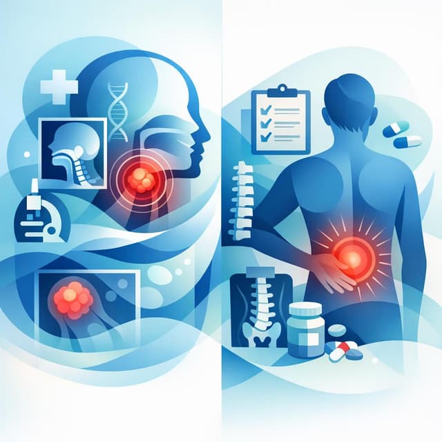 Basado en PubMed | En un paciente con dolor de espalda, ¿qué signos y síntomas deberían incluirse en la lista de verificación para sospechar cáncer de cabeza y cuello?