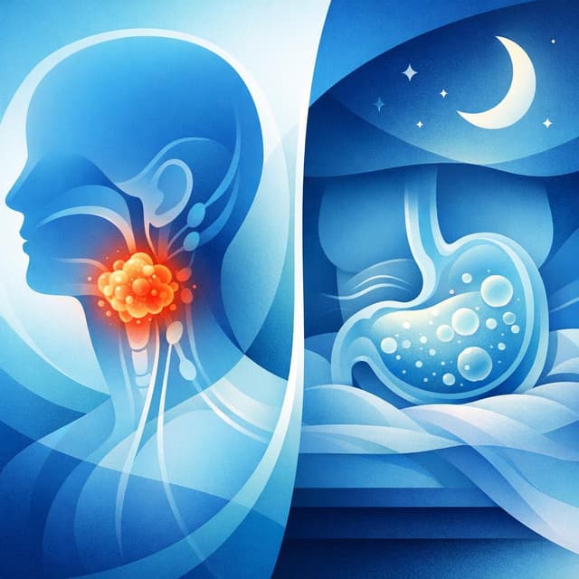 Basado en NIH de EE.UU. | ¿La distensión abdominal por la noche puede estar relacionada con un cáncer de cabeza y cuello, y qué otros síntomas acompañantes indicarían la necesidad de evaluación médica?