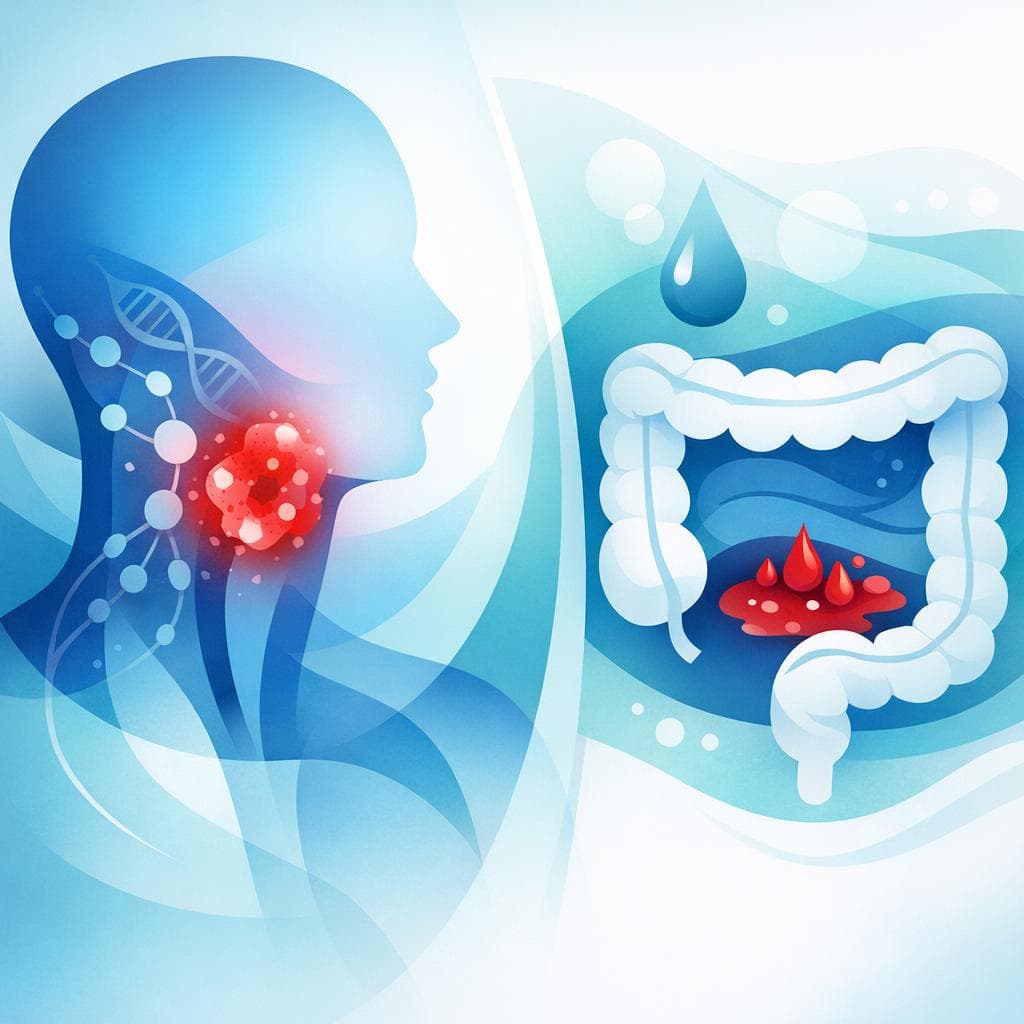 Medical illustration for 두경부암의 초기 증상으로 대변에 피가 섞여 나오는 혈변이 나타날 수 있나요? - Persly Health Information