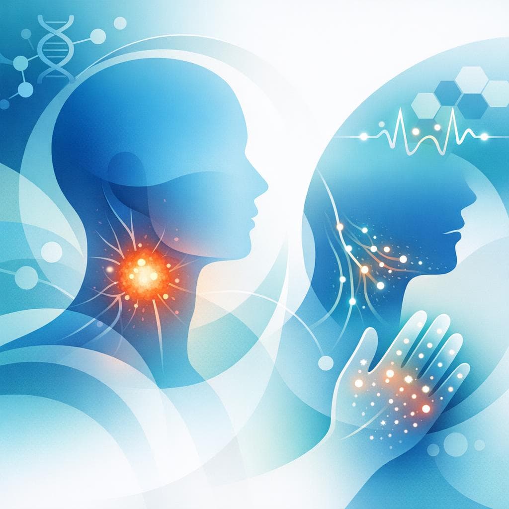 Medical illustration for PubMedの資料に基づく | 頭頸部がんの初期症状としてしびれはありますか?ある場合、どの部位にどのような特徴で現れますか? - Persly Health Information