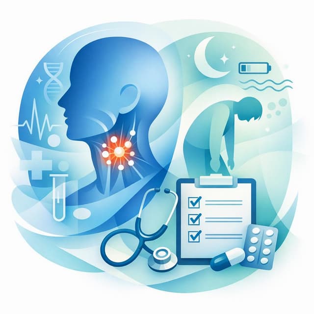 Basado en PubMed | ¿Qué elementos debe incluir una lista de verificación de fatiga para pacientes con cáncer de cabeza y cuello?