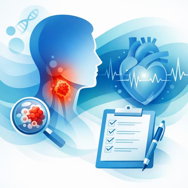 Basado en NIH de EE.UU. | En el cáncer de cabeza y cuello, ¿qué debe incluir la lista de verificación del paciente con palpitaciones cardíacas para identificar síntomas asociados, factores desencadenantes y señales de alarma?