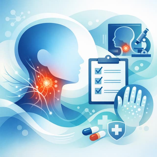 Basado en NIH de EE.UU. | ¿Ha notado entumecimiento o hormigueo persistente en la cara, los labios, la lengua o la mandíbula (especialmente de un solo lado) durante más de tres semanas, acompañado o no de un bulto en el cuello, dolor de oído o dificultad para tragar?