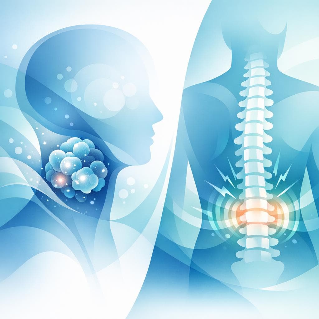 Medical illustration for PubMed 자료 기반 | 지속적인 허리 통증이 두경부암의 증상일 수 있나요? - Persly Health Information