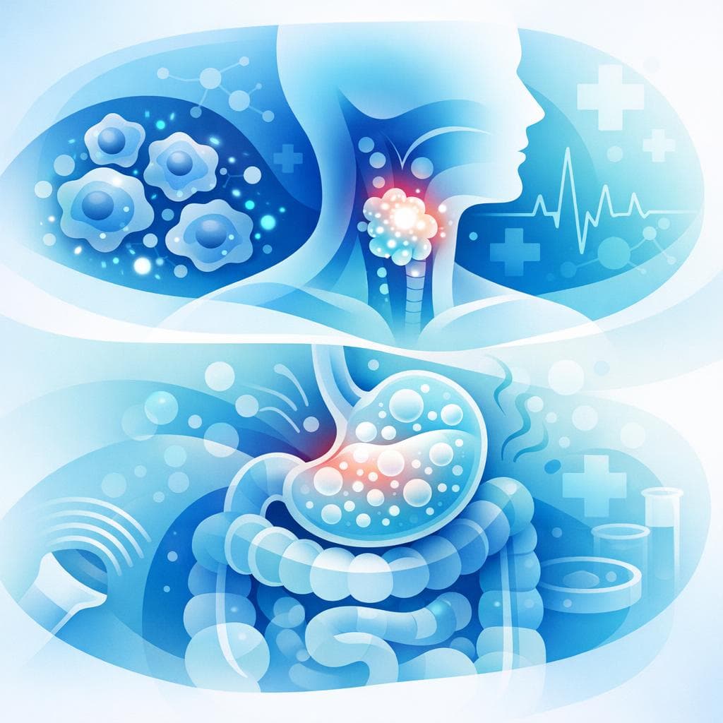 Medical illustration for PubMedの資料に基づく | 持続する腹部膨満感は頭頸部がんの症状として現れることはありますか? - Persly Health Information