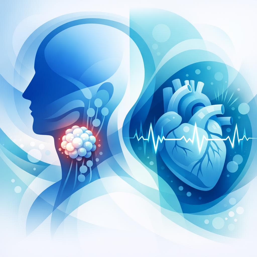 Medical illustration for PubMed 자료 기반 | 두경부암의 증상으로 지속적인 심계항진이 나타날 수 있나요? - Persly Health Information