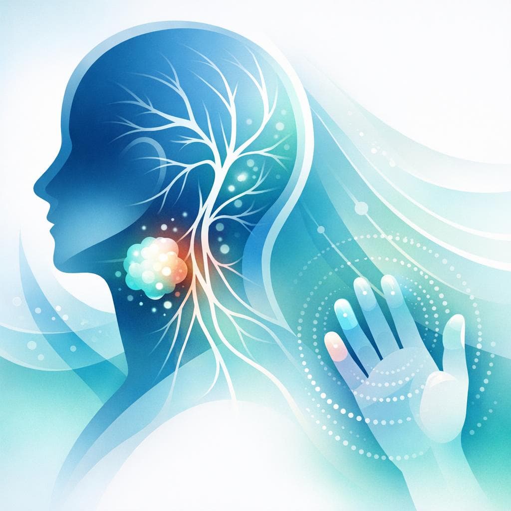 Medical illustration for PubMedの資料に基づく | 頭頸部がんに伴う持続するしびれはどの部位に現れやすく、どの程度続いたら受診すべき症状と考えられますか? - Persly Health Information