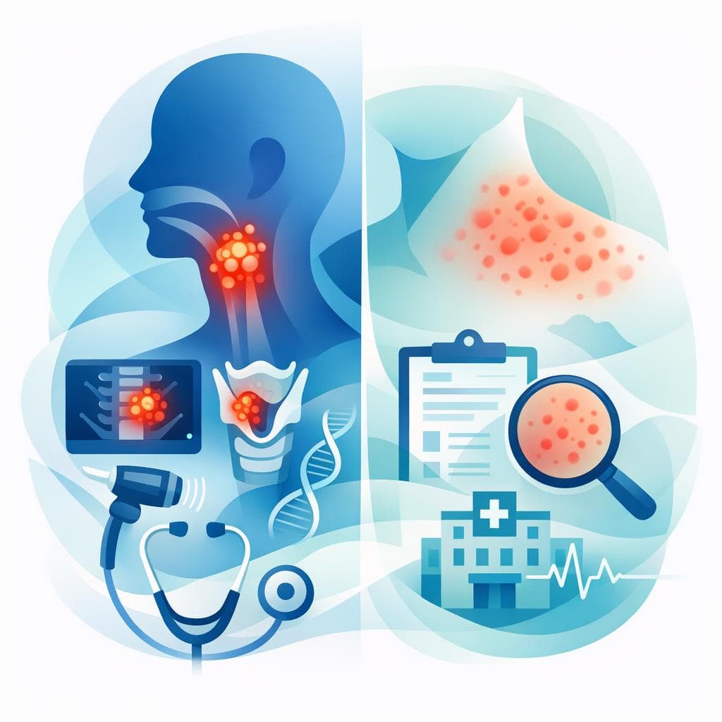 Medical illustration for 米国NIHの資料に基づく | 頭頸部がんで皮疹が出たとき、どのような症状や持続期間があれば医療機関を受診すべきですか? - Persly Health Information