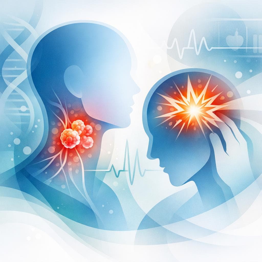 Medical illustration for PubMedの資料に基づく | 頭頸部がんの症状として突然の頭痛が起こることはありますか? - Persly Health Information