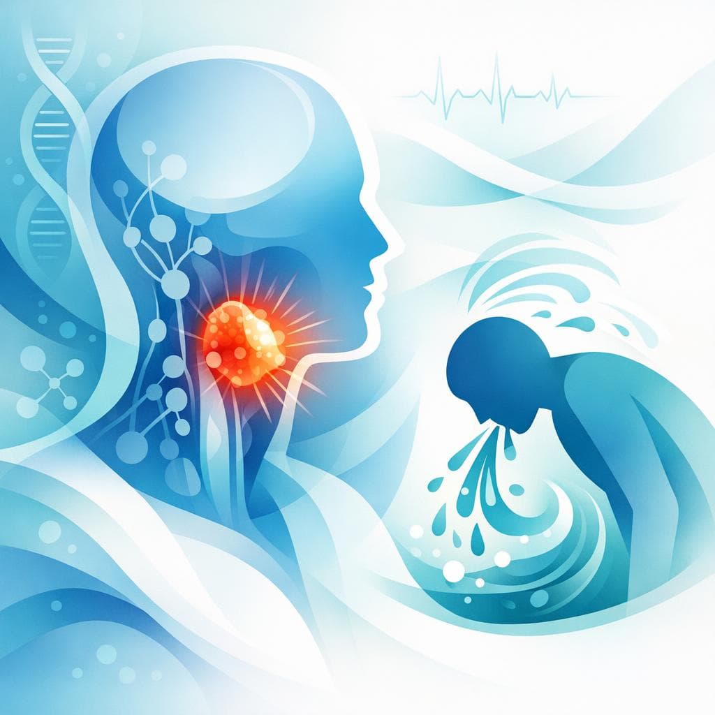 Medical illustration for PubMedの資料に基づく | 頭頸部がんの症状として突然の吐き気が生じることはありますか? - Persly Health Information