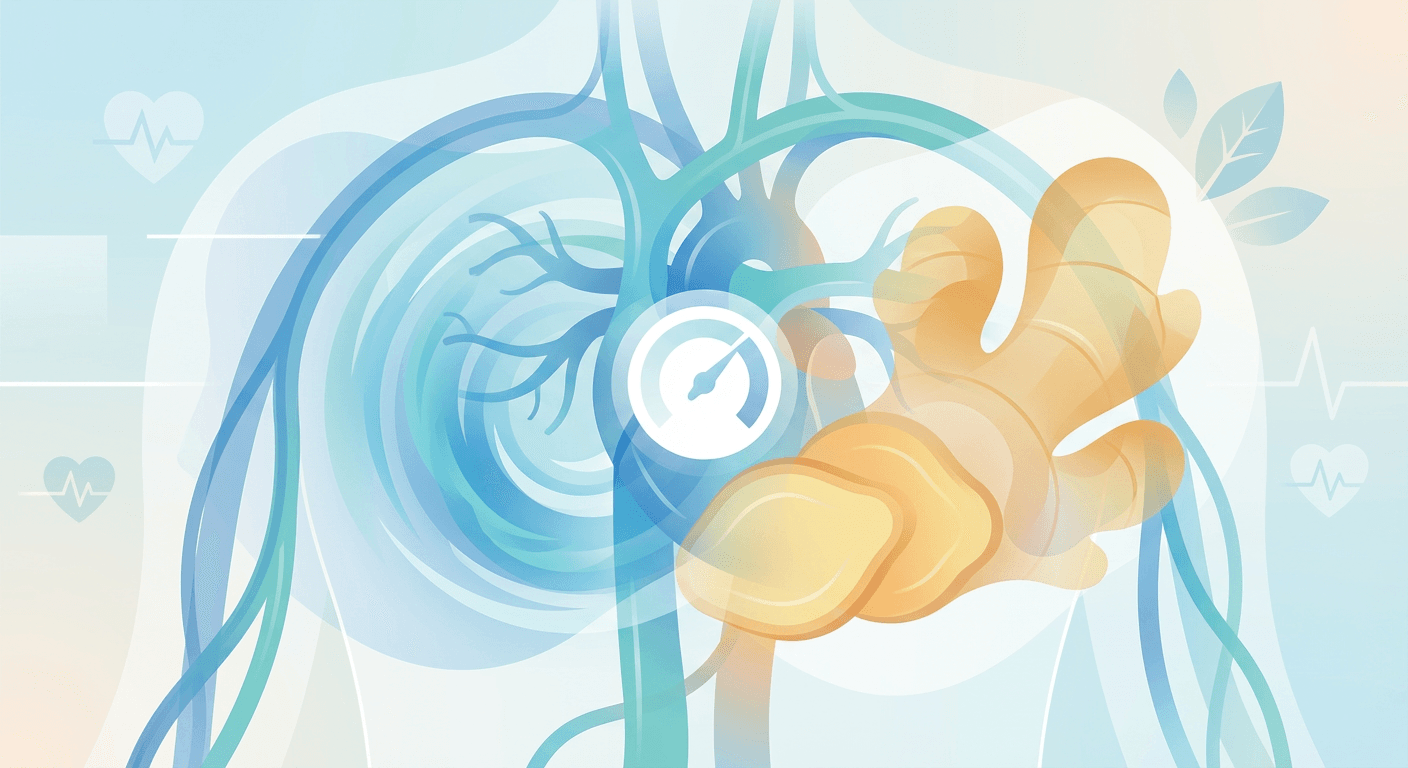 Medical illustration for PubMedの資料に基づく | ショウガを摂取すると血圧が下がり、高血圧の改善に役立つというのは本当ですか? - Persly Health Information