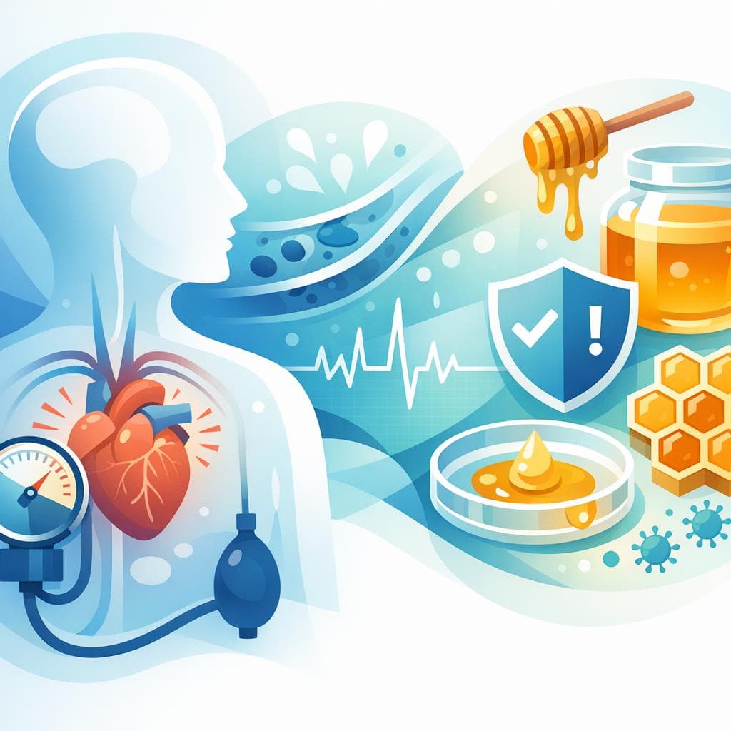 Medical illustration for Based on NIH | Is it safe for people with hypertension to consume honey, or could it raise blood pressure or interact with antihypertensive medications? - Persly Health Information