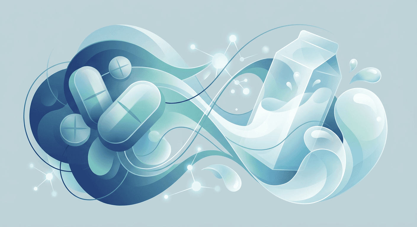 Medical illustration for Based on NIH | Is it true that you shouldn’t take ibuprofen with milk or other dairy products, and does dairy affect its absorption or safety? - Persly Health Information