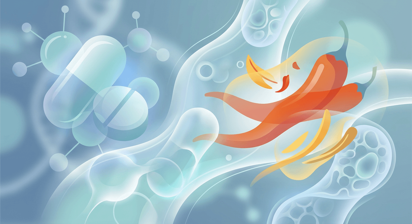 Medical illustration for 基于美国NIH资料 | 服用布洛芬期间可以吃辛辣食物吗?会不会增加胃刺激或影响药效? - Persly Health Information