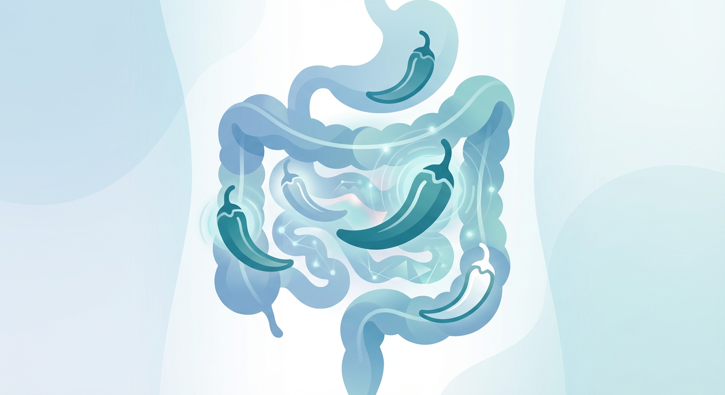 Medical illustration for 基于PubMed资料 | 辛辣食物会加重肠易激综合征的症状吗? - Persly Health Information