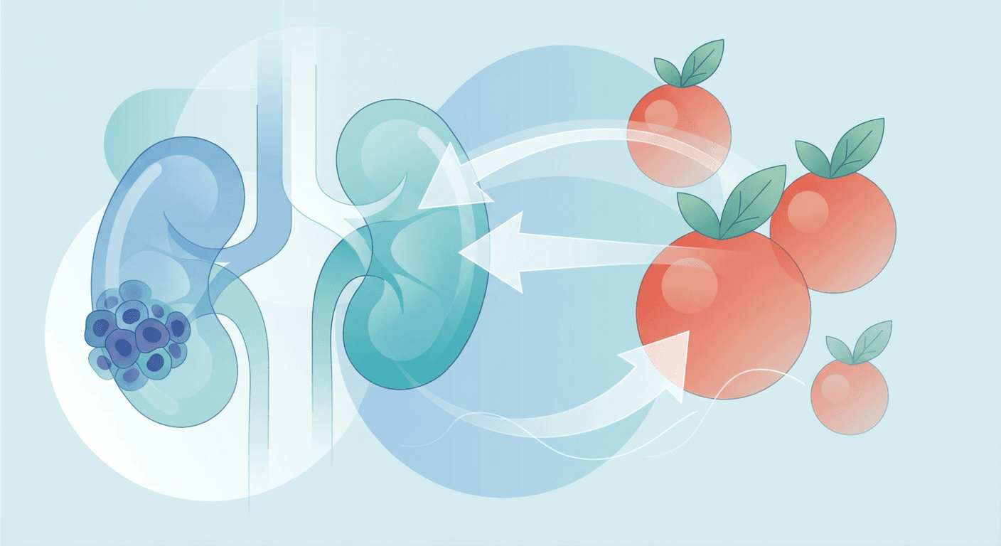 Medical illustration for 肾癌患者能吃西红柿吗?安全性与作用详解 - Persly Health Information