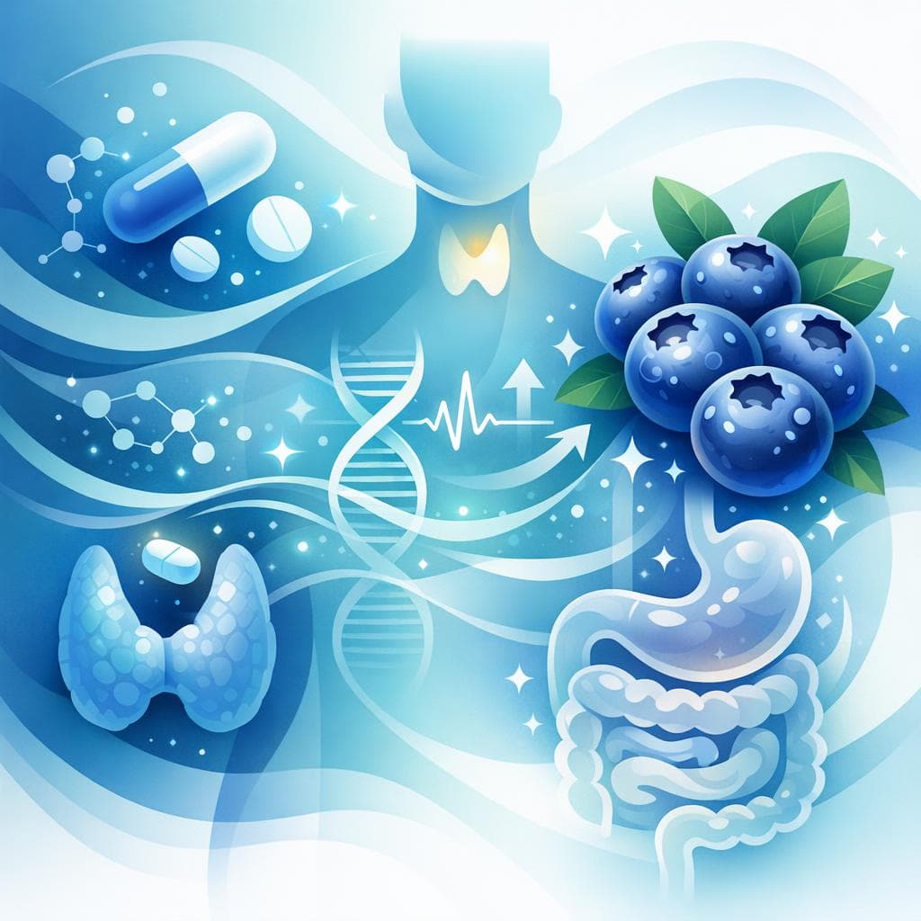 Medical illustration for Based on NIH | Is it okay to eat blueberries right after taking levothyroxine, or can they reduce how well the medication is absorbed? - Persly Health Information