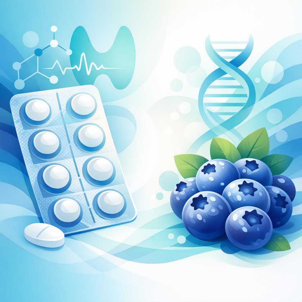 Medical illustration for Based on NIH | Do blueberries eaten shortly before taking levothyroxine interfere with its absorption? - Persly Health Information
