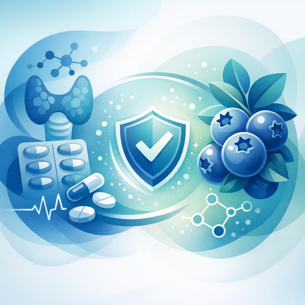 Medical illustration for 미국 NIH 자료 기반 | 레보티록신을 복용할 때 블루베리를 함께 먹어도 상호작용이나 안전성 문제는 없나요? - Persly Health Information