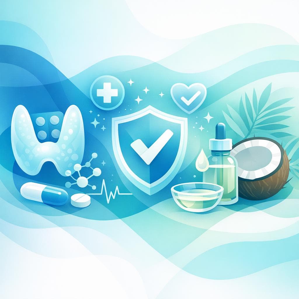 Medical illustration for 미국 NIH 자료 기반 | 레보티록신을 복용 중인데 코코넛 오일을 매일 섭취해도 안전한가요? - Persly Health Information