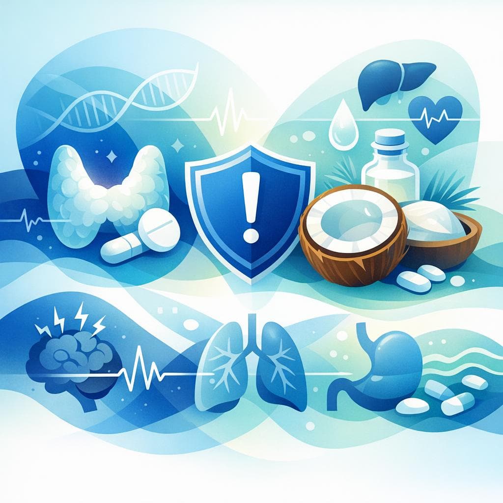 Medical illustration for Based on NIH | Is it true that taking coconut oil while on levothyroxine increases the risk of side effects? - Persly Health Information