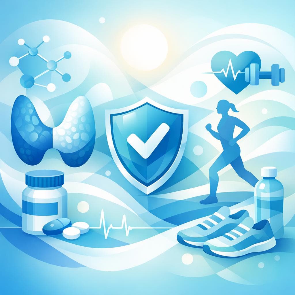 Medical illustration for PubMed 자료 기반 | 레보티록신을 매일 복용 중인데, 매일 유산소나 근력 운동을 해도 안전한가요? - Persly Health Information