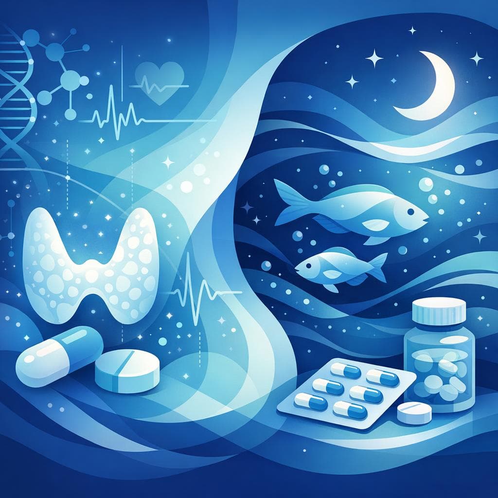 Medical illustration for Based on NIH | Does eating fish at night affect the absorption or effectiveness of levothyroxine? - Persly Health Information