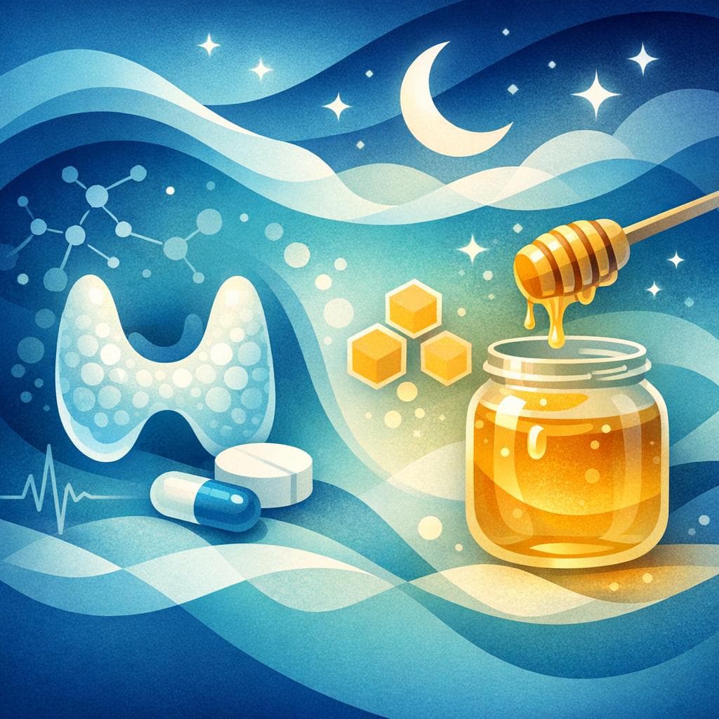 Medical illustration for Based on NIH | Does eating honey at night interfere with levothyroxine absorption if I take my dose at bedtime? - Persly Health Information