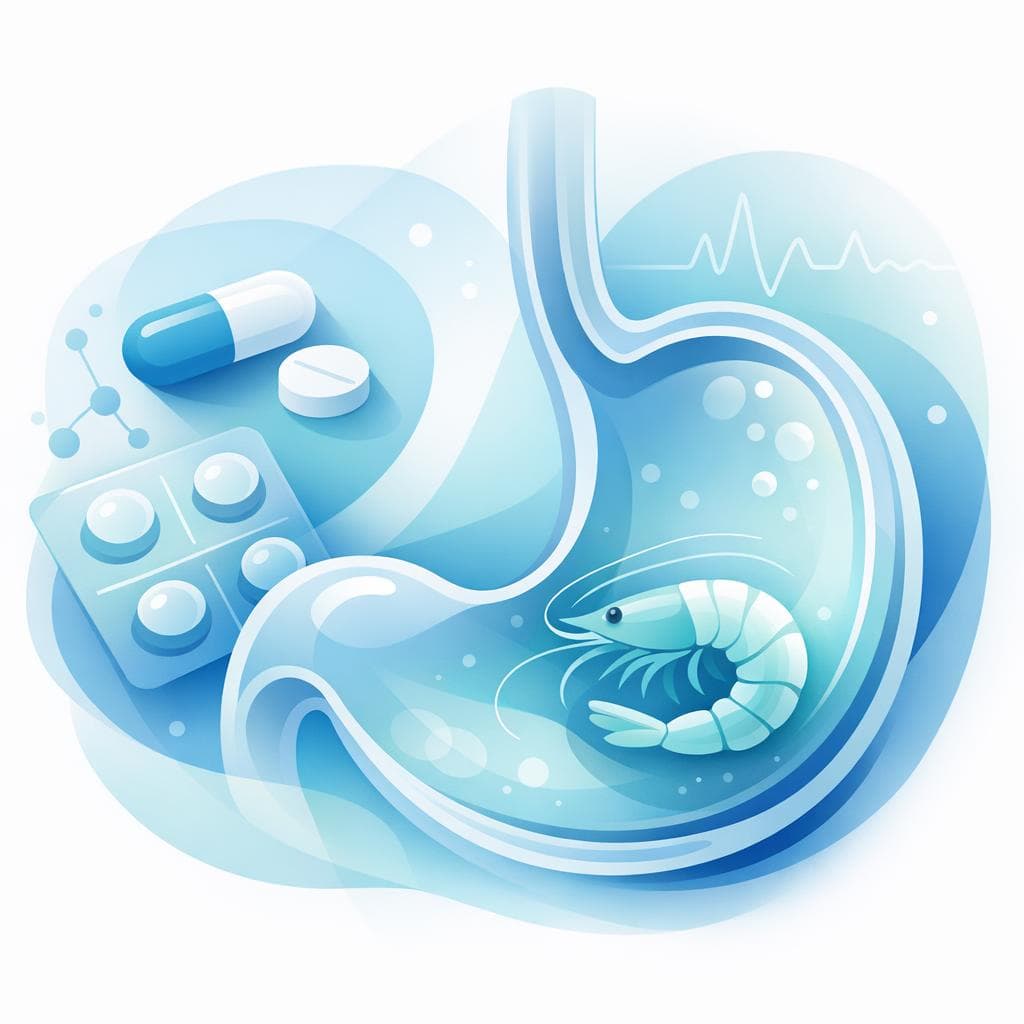 Medical illustration for Based on NIH | Does eating shrimp within 30–60 minutes after taking levothyroxine on an empty stomach affect the medication’s absorption or effectiveness? - Persly Health Information